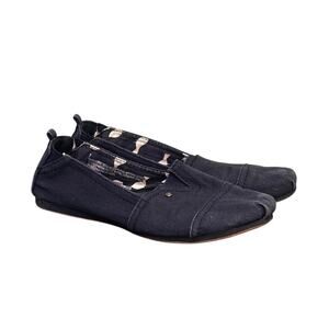 Mad Love Lynn Navy Blue Canvas Slip On Loafers Flats Bird Lining Women's Sz 7